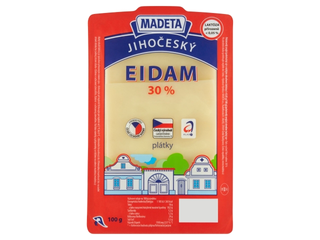 Madeta Jihočeský eidam 30% plátky 100g